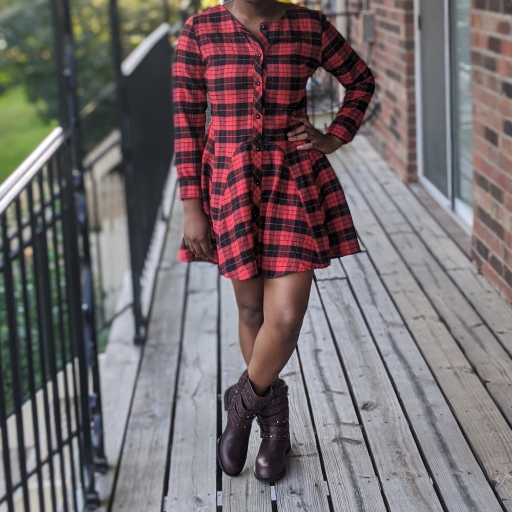 Mini checked dress
